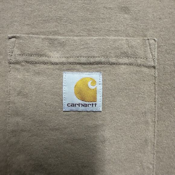Carhartt T-Shirt Mens Medium Tan Loose Fit Short Sleeve Utility Workwear K87-M - Picture 3 of 7